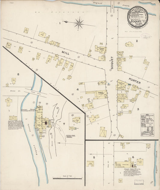 Sanborn Fire Insurance Map from Soquel, Santa Cruz County, California. (1888) – Historic Sanborn Fire Insurance Map Print