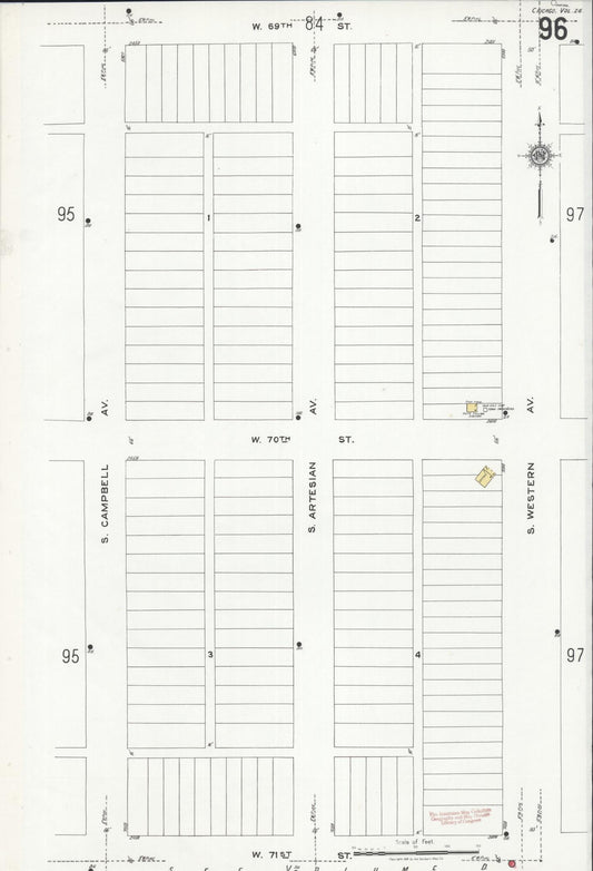 Sanborn Fire Insurance Map from Chicago, Cook County, Illinois (1920), Sheet #0096 - Historic Sanborn Fire Insurance Map Print, vintage old map wall art, antique decor, genealogy gift, Illinois Illinois map