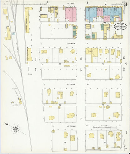 Sanborn Fire Insurance Map from McGregor, McLennan County, Texas (1909), Sheet #0003 - Complete Map Set gallery image, historic Sanborn map, vintage wall art, Texas Texas