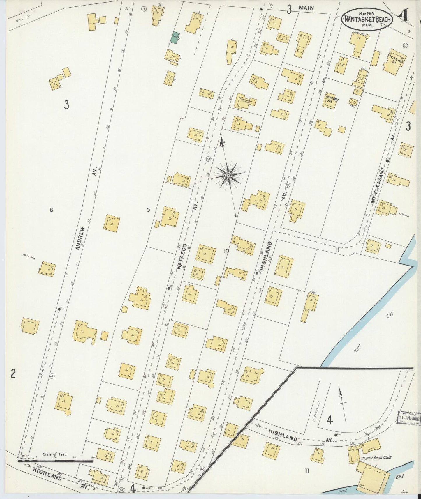 Sanborn Fire Insurance Map from Nantasket Beach, Plymouth County, Massachusetts (1903), Sheet #0004 - Complete Map Set gallery image, historic Sanborn map, vintage wall art, Massachusetts Massachusetts