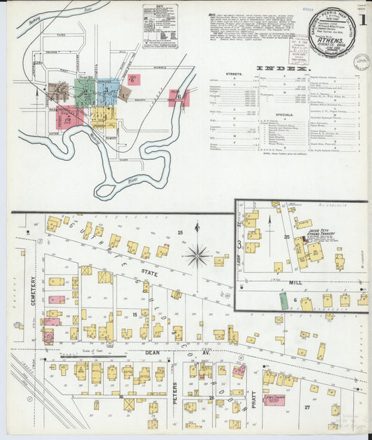 Sanborn Fire Insurance Map from Athens, Athens County, Ohio. (1900) – Historic Sanborn Fire Insurance Map Print