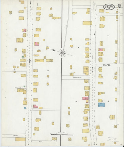 Sanborn Fire Insurance Map from Delta, York County, Pennsylvania (1904), Sheet #0002 - Complete Map Set gallery image, historic Sanborn map, vintage wall art, Pennsylvania Pennsylvania