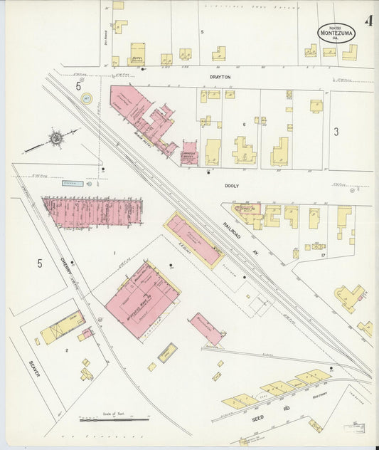Sanborn Fire Insurance Map from Montezuma, Macon County, Georgia (1911), Sheet #0004 - Historic Sanborn Fire Insurance Map Print, vintage old map wall art, antique decor, genealogy gift, Georgia Georgia map