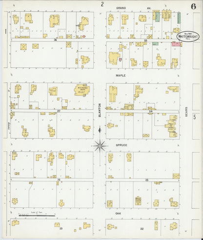 Sanborn Fire Insurance Map from Whitewright, Grayson County, Texas (1900), Sheet #0006 - Complete Map Set gallery image, historic Sanborn map, vintage wall art, Texas Texas