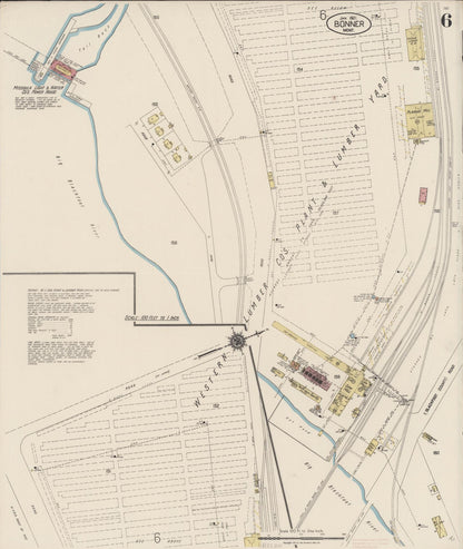 Sanborn Fire Insurance Map from Bonner, Missoula County, Montana (1921), Sheet #0006 - Complete Map Set gallery image, historic Sanborn map, vintage wall art, Montana Montana