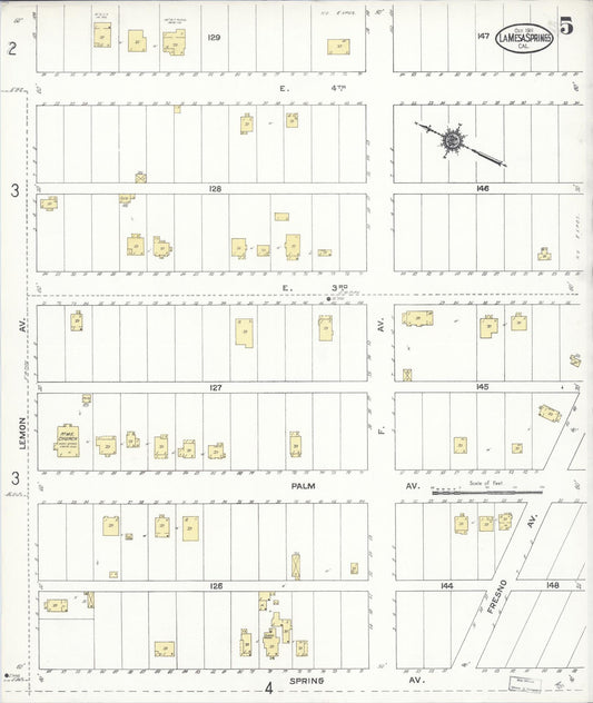 Sanborn Fire Insurance Map from La Mesa, San Diego County, California (1911), Sheet #0005 - Historic Sanborn Fire Insurance Map Print, vintage old map wall art, antique decor, genealogy gift, California California map
