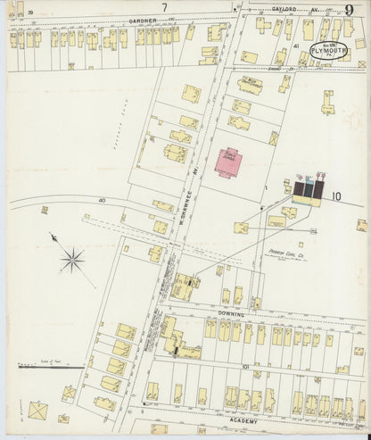 Sanborn Fire Insurance Map from Plymouth, Luzerne County, Pennsylvania (1896), Sheet #0009 - Complete Map Set gallery image, historic Sanborn map, vintage wall art, Pennsylvania Pennsylvania