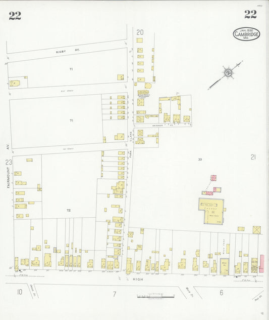Dorchester, Maryland - 1930 - Sanborn Fire Insurance Map, Sheet #0022 - Historic Sanborn Fire Insurance Map Print, Dorchester Maryland 1930 0022 vintage old map wall art