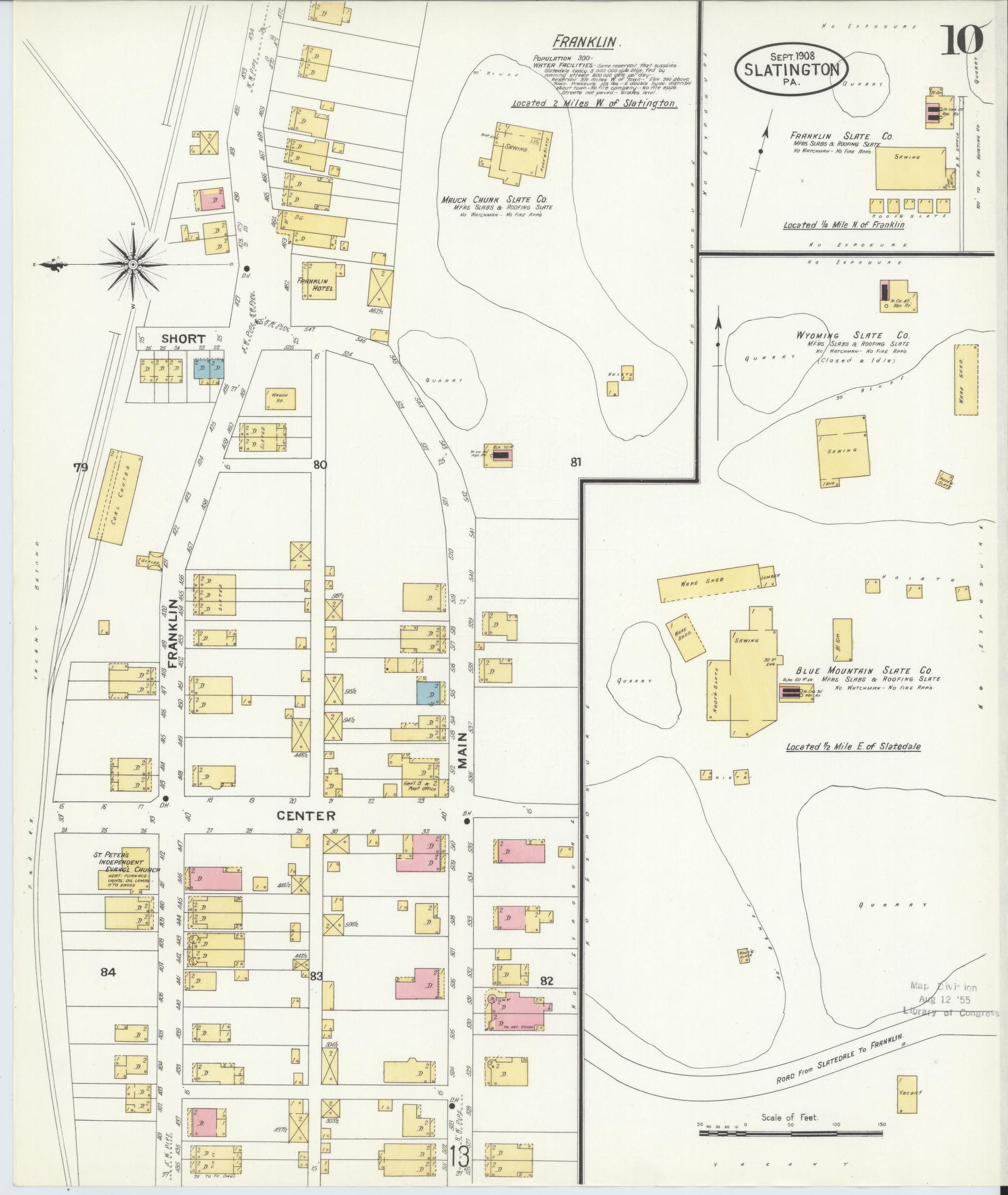 Sanborn Fire Insurance Map from Slatington, Lehigh County, Pennsylvania (1908), Sheet #0010 - Complete Map Set gallery image, historic Sanborn map, vintage wall art, Pennsylvania Pennsylvania