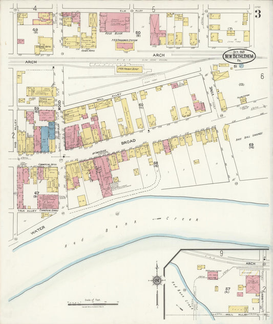 Sanborn Fire Insurance Map from New Bethlehem, Clarion County, Pennsylvania (1921), Sheet #0003 - Historic Sanborn Fire Insurance Map Print, vintage old map wall art, antique decor, genealogy gift, Pennsylvania Pennsylvania map