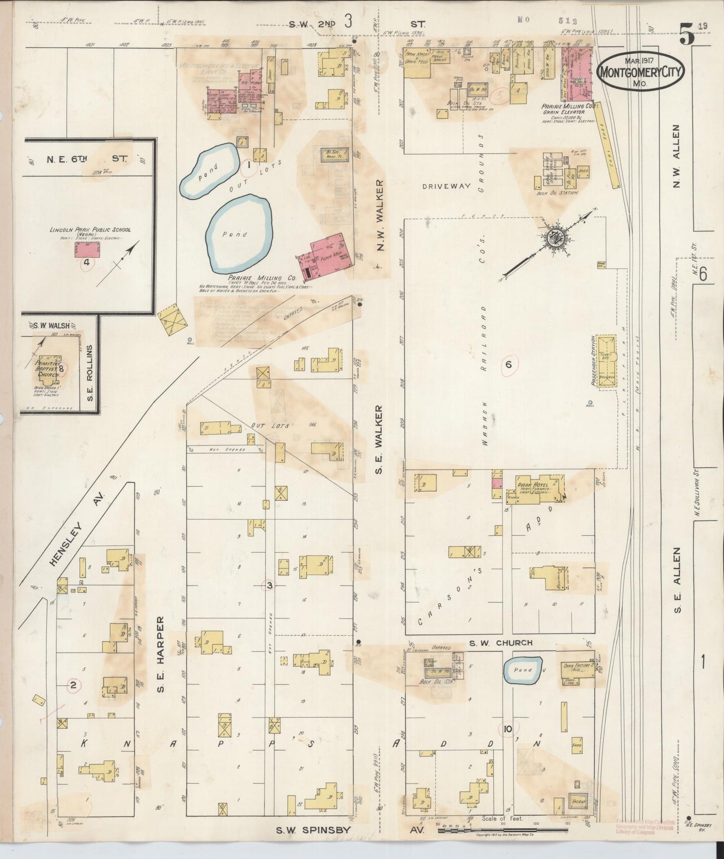 Sanborn Fire Insurance Map from Montgomery City, Montgomery County, Missouri (1932), Sheet #0005 - Historic Sanborn Fire Insurance Map Print, vintage old map wall art, antique decor, genealogy gift, Missouri Missouri map