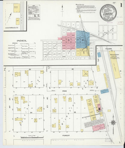 Sanborn Fire Insurance Map from Edmore, Montcalm County, Michigan (1910), Sheet #0001 - Complete Map Set gallery image, historic Sanborn map, vintage wall art, Michigan Michigan