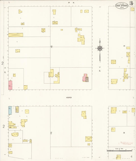 Sanborn Fire Insurance Map from Soda Springs, Caribou County, Idaho (1915), Sheet #0003 - Historic Sanborn Fire Insurance Map Print, vintage old map wall art, antique decor, genealogy gift, Idaho Idaho map