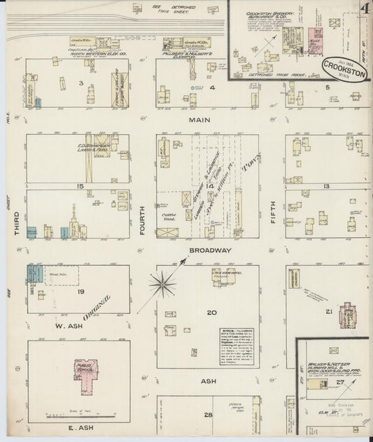 Sanborn Fire Insurance Map from Crookston, Polk County, Minnesota (1884), Sheet #0004 - Historic Sanborn Fire Insurance Map Print, vintage old map wall art, antique decor, genealogy gift, Minnesota Minnesota map