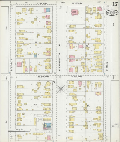 Sanborn Fire Insurance Map from Madison, Dane County, Wisconsin (1892), Sheet #0017 - Complete Map Set gallery image, historic Sanborn map, vintage wall art, Wisconsin Wisconsin