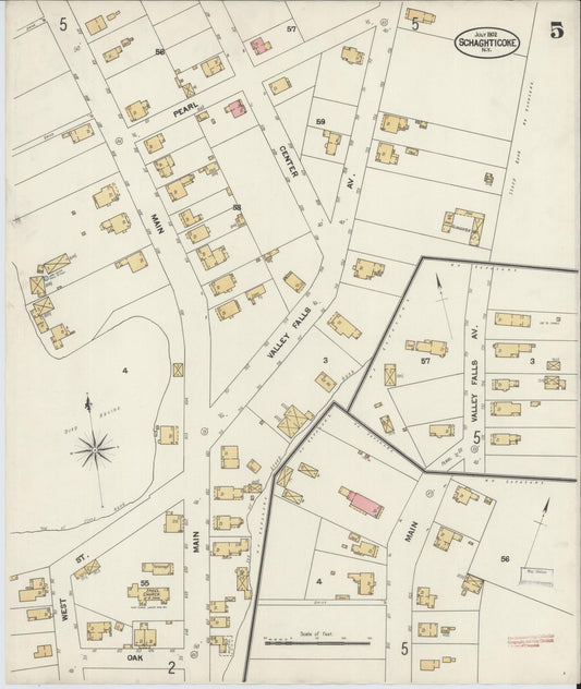 Sanborn Fire Insurance Map from Schaghticoke, Rensselaer County, New York (1902), Sheet #0005 - Historic Sanborn Fire Insurance Map Print, vintage old map wall art, antique decor, genealogy gift, New York New York map