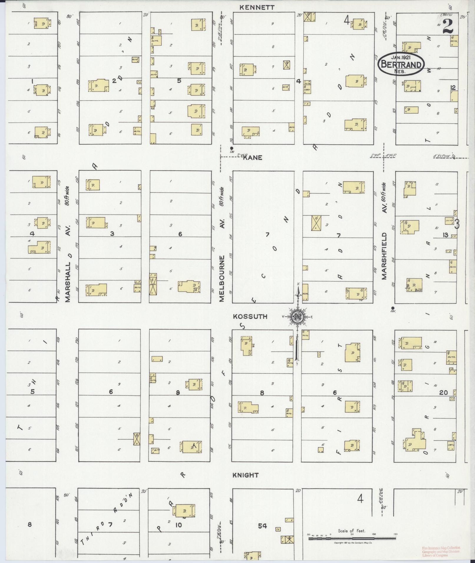 Sanborn Fire Insurance Map from Bertran, Phelps County, Nebraska (1921), Sheet #0002 - Historic Sanborn Fire Insurance Map Print, vintage old map wall art, antique decor, genealogy gift, Nebraska Nebraska map