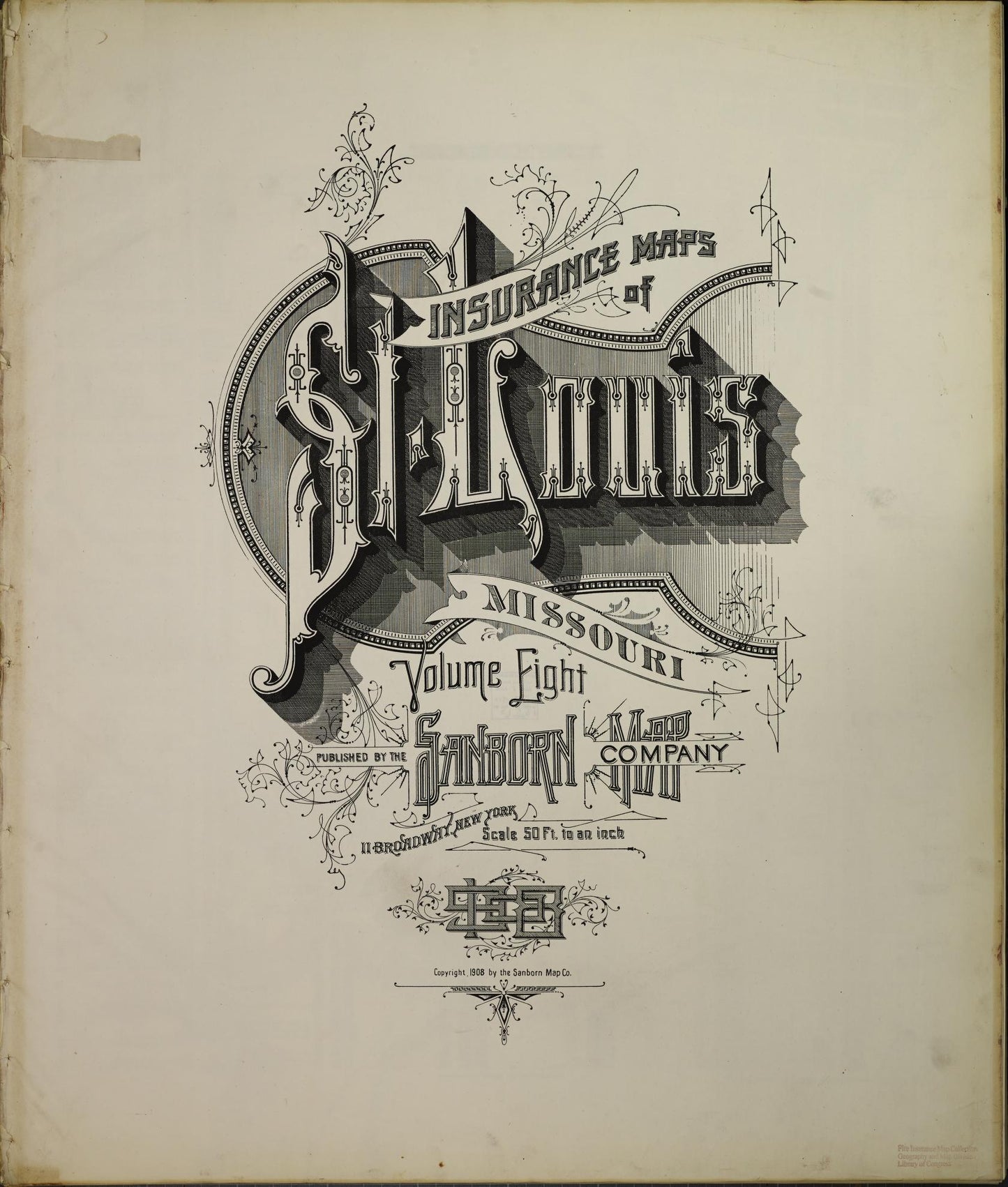 Sanborn Fire Insurance Map from Saint Louis, Independent City, Missouri (1908), Sheet #0001 - Complete Map Set gallery image, historic Sanborn map, vintage wall art, Missouri Missouri