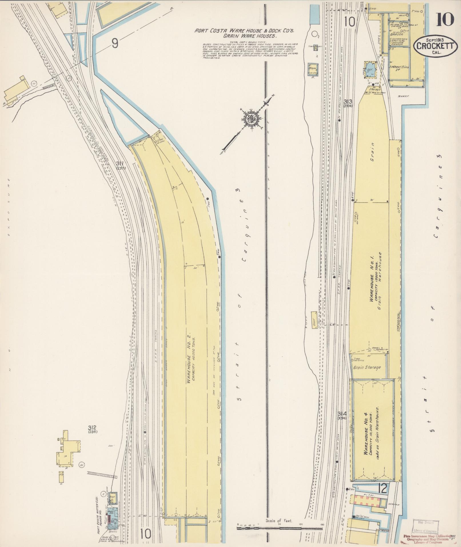 Sanborn Fire Insurance Map from Crockett, Contra Costa County, California (1913), Sheet #0010 - Historic Sanborn Fire Insurance Map Print, vintage old map wall art, antique decor, genealogy gift, California California map