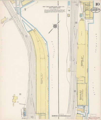 Sanborn Fire Insurance Map from Crockett, Contra Costa County, California (1913), Sheet #0010 - Historic Sanborn Fire Insurance Map Print, vintage old map wall art, antique decor, genealogy gift, California California map