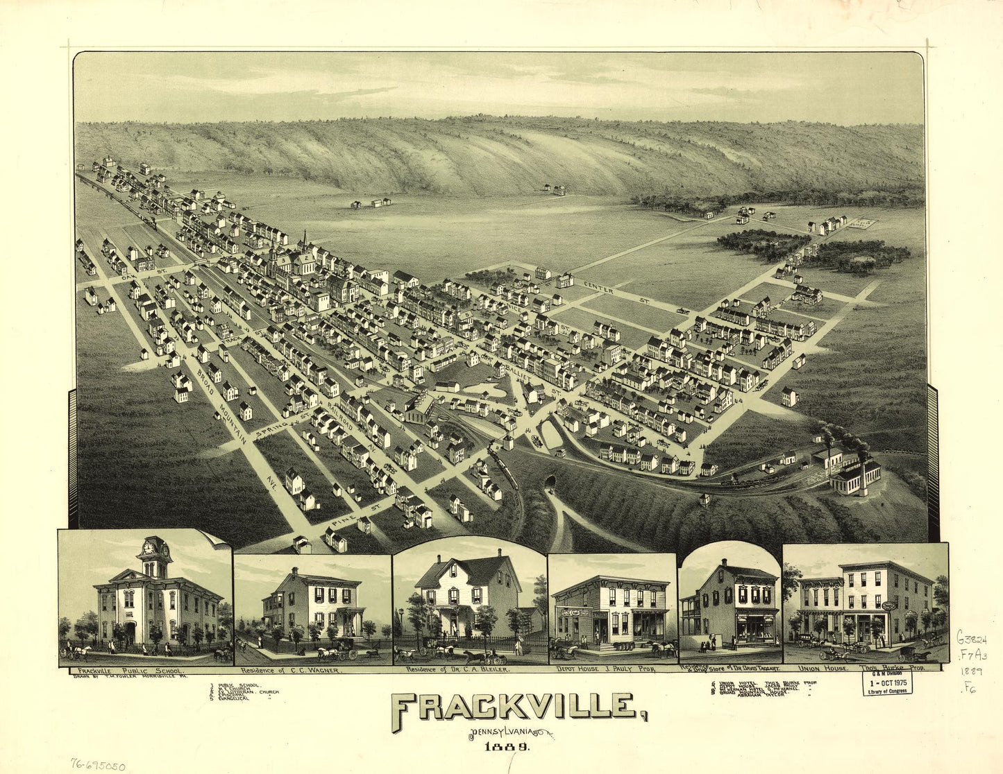 Frackville, Pennsylvania. (1889) – Historic Bird’s-Eye View Panorama Print