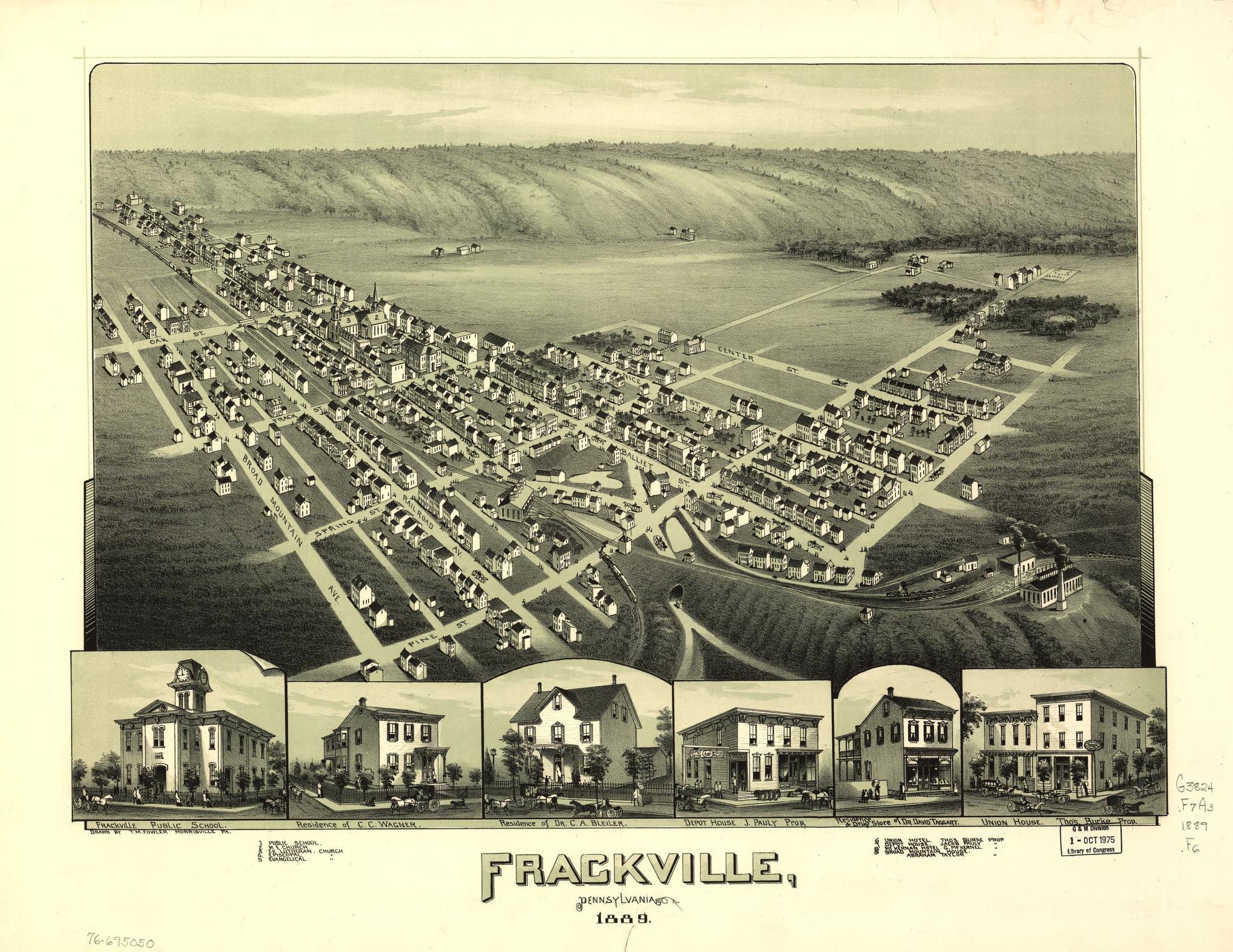 Frackville, Pennsylvania. (1889) – Historic Bird’s-Eye View Panorama Print