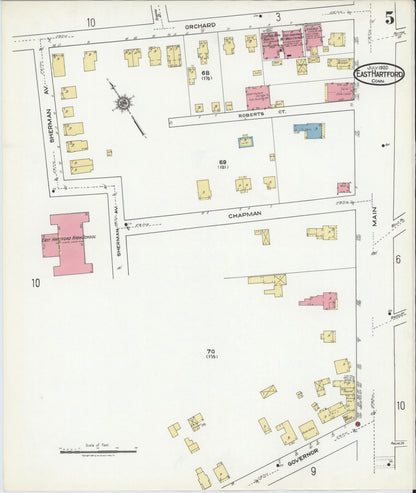 Sanborn Fire Insurance Map from East Hartford, Hartford County, Connecticut (1920), Sheet #0005 - Complete Map Set gallery image, historic Sanborn map, vintage wall art, Connecticut Connecticut