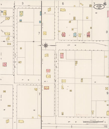 Sanborn Fire Insurance Map from Rigby, Jefferson County, Idaho (1921), Sheet #0006 - Complete Map Set gallery image, historic Sanborn map, vintage wall art, Idaho Idaho