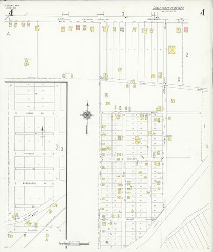 Sanborn Fire Insurance Map from Luxora, Mississippi County, Arkansas (1939), Sheet #0004 - Complete Map Set gallery image, historic Sanborn map, vintage wall art, Arkansas Arkansas
