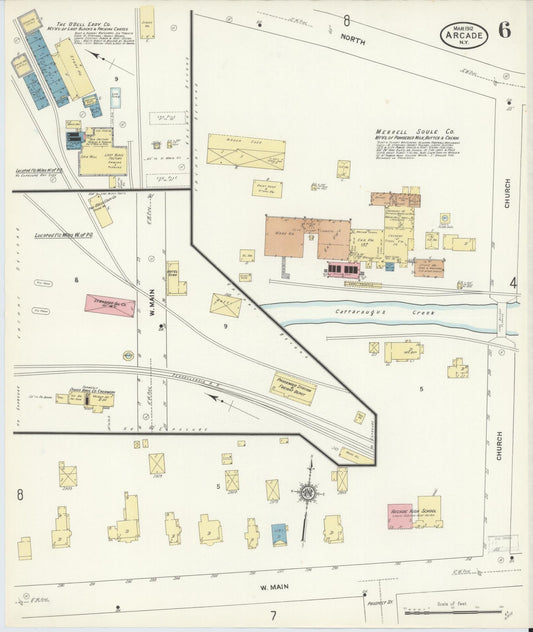 Sanborn Fire Insurance Map from Arcade, Wyoming County, New York (1912), Sheet #0006 - Historic Sanborn Fire Insurance Map Print, vintage old map wall art, antique decor, genealogy gift, Arcade Wyoming map