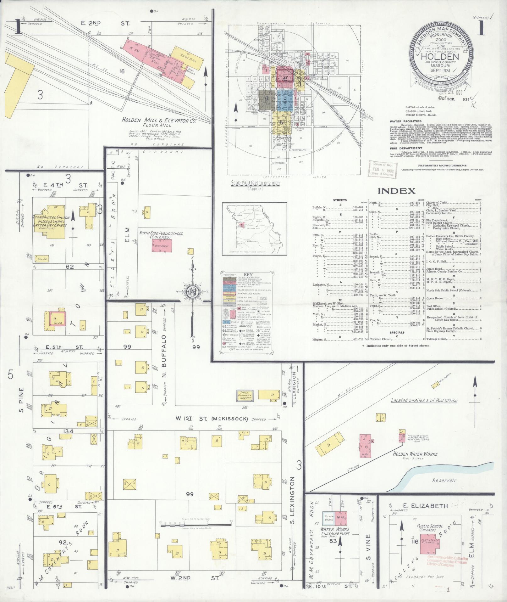 Sanborn Fire Insurance Map from Holden, Johnson County, Missouri. (1931) – Historic Sanborn Fire Insurance Map Print