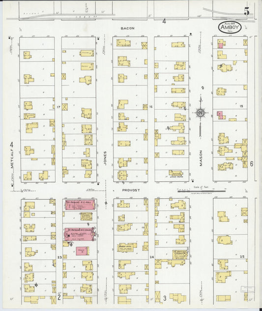 Sanborn Fire Insurance Map from Amboy, Lee County, Illinois (1918), Sheet #0005 - Historic Sanborn Fire Insurance Map Print, vintage old map wall art, antique decor, genealogy gift, Illinois Illinois map