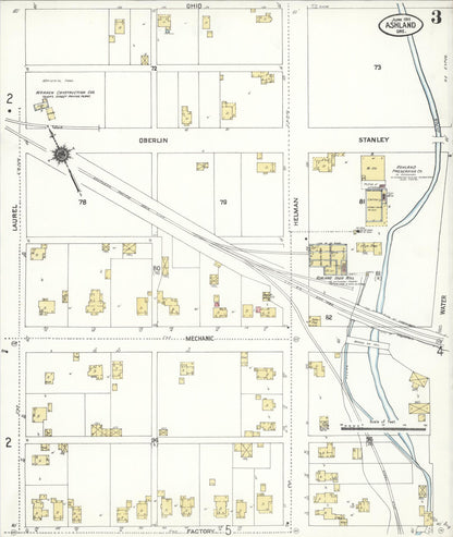 Sanborn Fire Insurance Map from Ashland, Jackson County, Oregon (1911), Sheet #0003 - Complete Map Set gallery image, historic Sanborn map, vintage wall art, Oregon Oregon