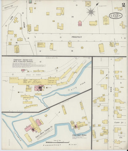 Sanborn Fire Insurance Map from Essex, Middlesex County, Connecticut (1895), Sheet #0002 - Complete Map Set gallery image, historic Sanborn map, vintage wall art, Connecticut Connecticut