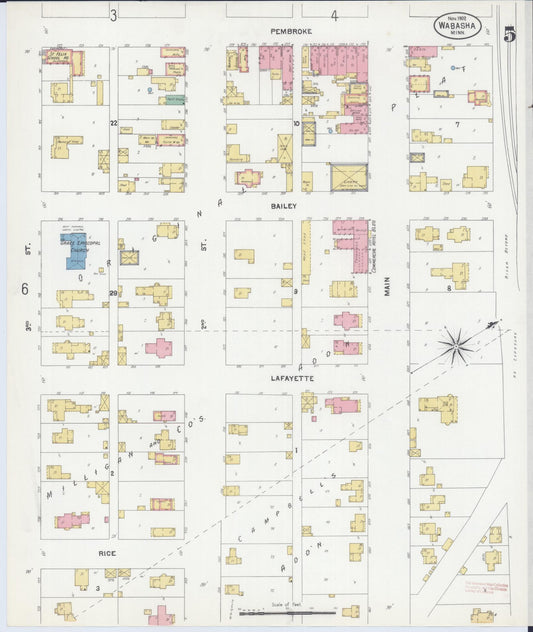 Sanborn Fire Insurance Map from Wabasha, Wabasha County, Minnesota (1902), Sheet #0005 - Historic Sanborn Fire Insurance Map Print, vintage old map wall art, antique decor, genealogy gift, Minnesota Minnesota map