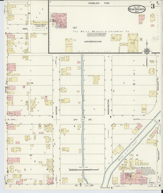Sanborn Fire Insurance Map from New Bremen, Auglaize County, Ohio (1914), Sheet #0003 - Historic Sanborn Fire Insurance Map Print, vintage old map wall art, antique decor, genealogy gift, Ohio Ohio map
