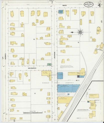 Sanborn Fire Insurance Map from Holley, Orleans County, New York (1904), Sheet #0004 - Complete Map Set gallery image, historic Sanborn map, vintage wall art, New York New York