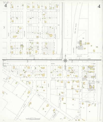 Sanborn Fire Insurance Map from Kyle, Hays County, Texas (1936), Sheet #0004 - Complete Map Set gallery image, historic Sanborn map, vintage wall art, Texas Texas