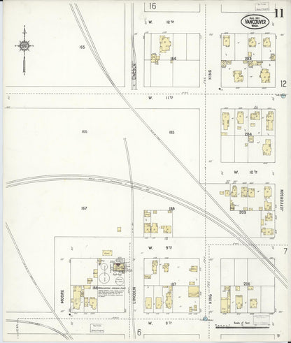Sanborn Fire Insurance Map from Vancouver, Clark County, Washington (1911), Sheet #0011 - Complete Map Set gallery image, historic Sanborn map, vintage wall art, Washington Washington