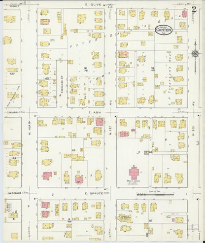 Sanborn Fire Insurance Map from Canton, Fulton County, Illinois (1917), Sheet #0002 - Complete Map Set gallery image, historic Sanborn map, vintage wall art, Illinois Illinois