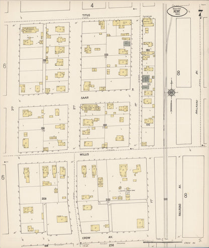 Sanborn Fire Insurance Map from Kent, King County, Washington (1910), Sheet #0007 - Complete Map Set gallery image, historic Sanborn map, vintage wall art, Washington Washington