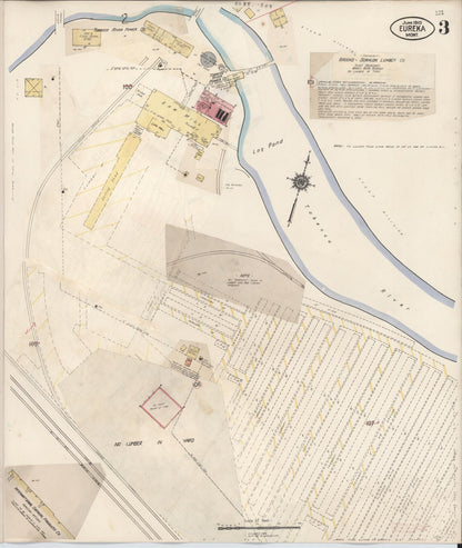 Sanborn Fire Insurance Map from Eureka, Lincoln County, Montana (1932), Sheet #0003 - Complete Map Set gallery image, historic Sanborn map, vintage wall art, Montana Montana