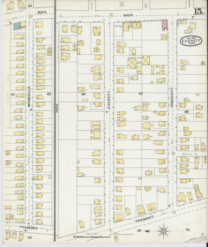 Sanborn Fire Insurance Map from Everett, Middlesex County, Massachusetts (1892), Sheet #0015 - Complete Map Set gallery image, historic Sanborn map, vintage wall art, Massachusetts Massachusetts
