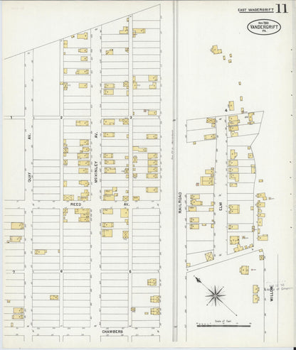 Sanborn Fire Insurance Map from Vandergrift, Westmoreland County, Pennsylvania (1903), Sheet #0011 - Historic Sanborn Fire Insurance Map Print, vintage old map wall art, antique decor, genealogy gift, Pennsylvania Pennsylvania map