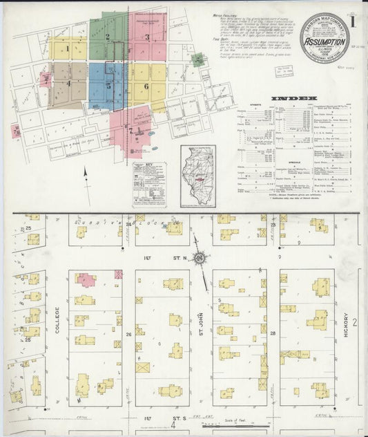 Sanborn Fire Insurance Map from Assumption, Christian County, Illinois. (1916) – Map View