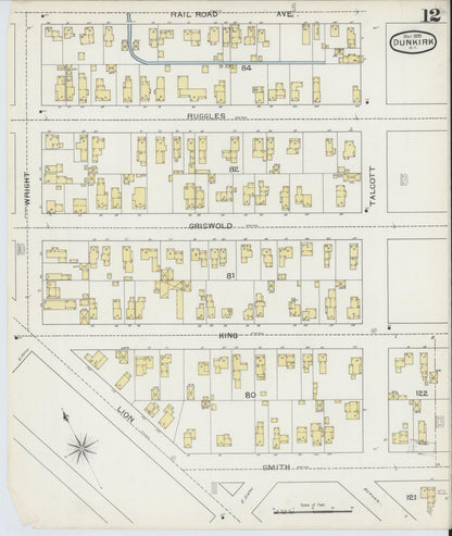 Sanborn Fire Insurance Map from Dunkirk, Chautauqua County, New York (1893), Sheet #0012 - Complete Map Set gallery image, historic Sanborn map, vintage wall art, New York New York