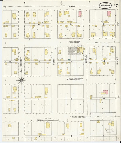 Sanborn Fire Insurance Map from Knoxville, Marion County, Iowa (1893), Sheet #0007 - Historic Sanborn Fire Insurance Map Print