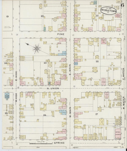 Sanborn Fire Insurance Map from Middletown, Dauphin County, Pennsylvania (1888), Sheet #0006 - Complete Map Set gallery image, historic Sanborn map, vintage wall art, Pennsylvania Pennsylvania