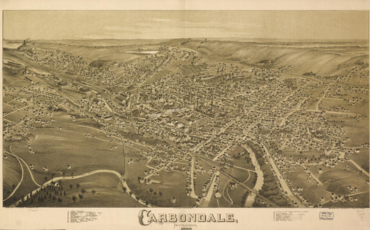 Carbondale, Pennsylvania, 1890. (1890) – Historic Bird’s-Eye View Panorama Print