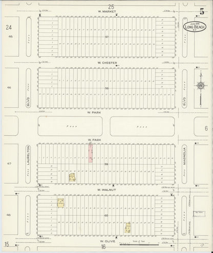 Sanborn Fire Insurance Map from Long Beach, Nassau County, New York (1914), Sheet #0005 - Complete Map Set gallery image, historic Sanborn map, vintage wall art, New York New York